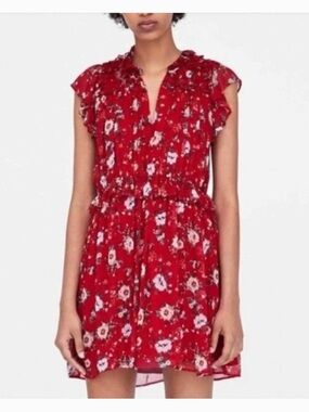 NWT Zara ruffled floral dress size S